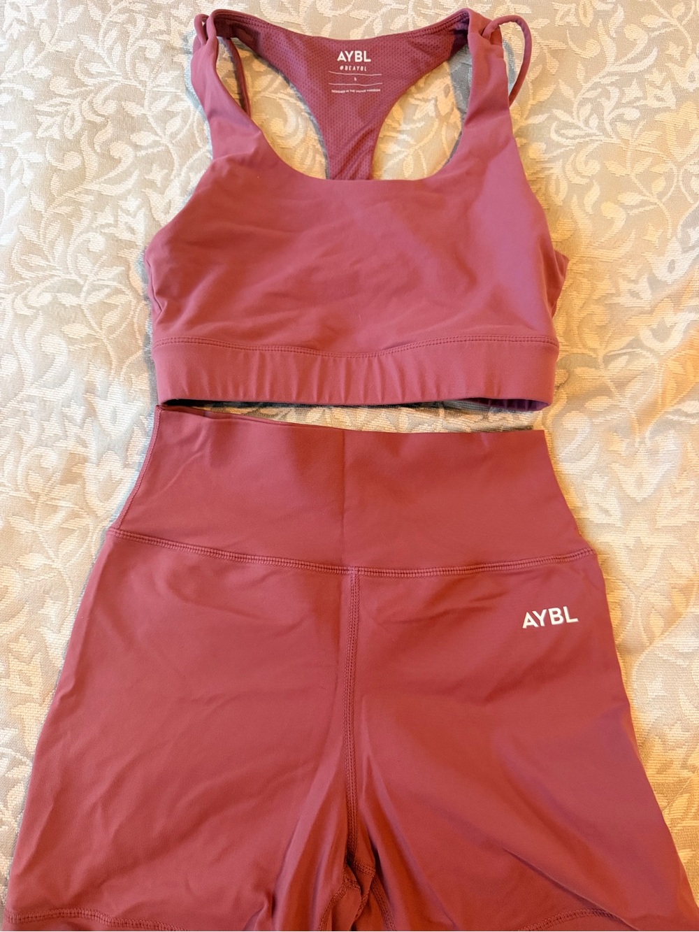 AYBL High-Waist Athletic Shorts and Sports Bra